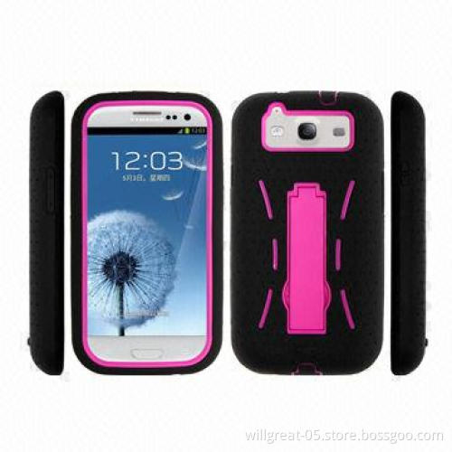 2-in-1 Robot White Blue Hybrid Shell Protect Cases for Samsung Galaxy S3/i9300 with PC, Silicone